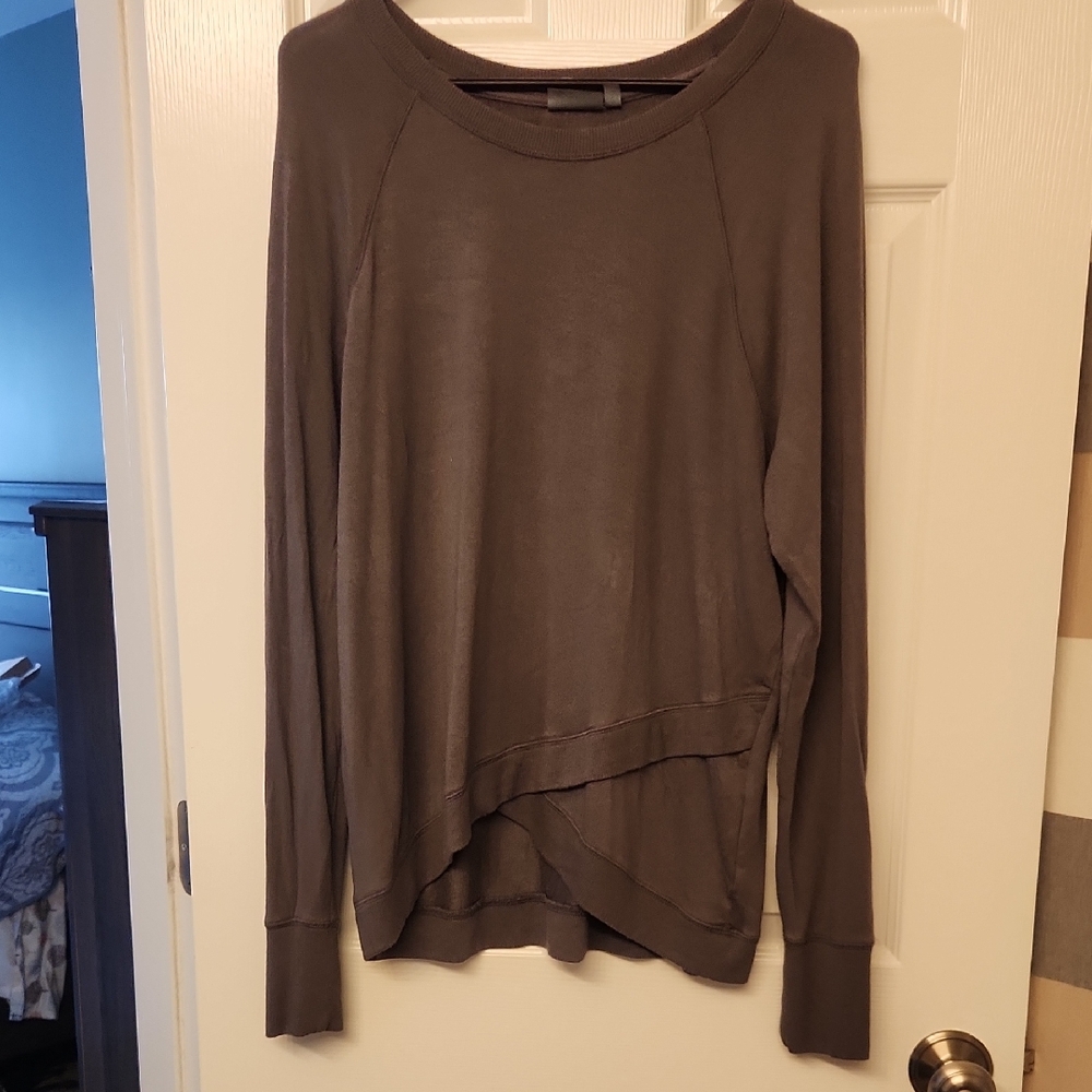Athleta Dark Grey Criss Cross Sweatshirt